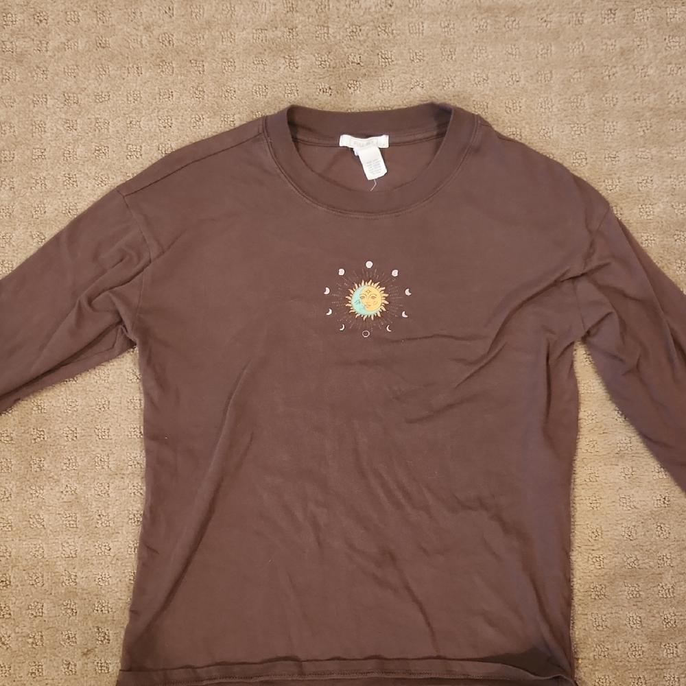Full Tilt Small Mystical Brown Long Sleeve Top